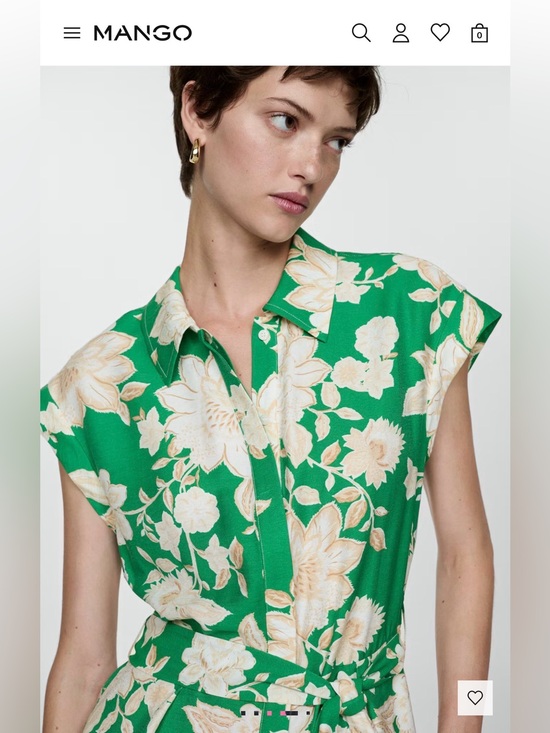 Mango Tops - Mango Green Floral SHORT JUMPSUIT